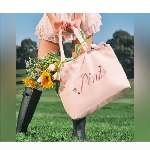 Victoria's Secret Pink Embroidered Tote - Picture 3 of 4